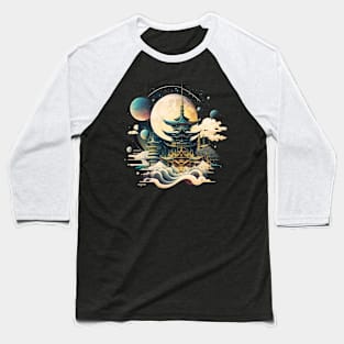 Japanese Temple Tokyo  Asian Inspired Retro Japan Baseball T-Shirt